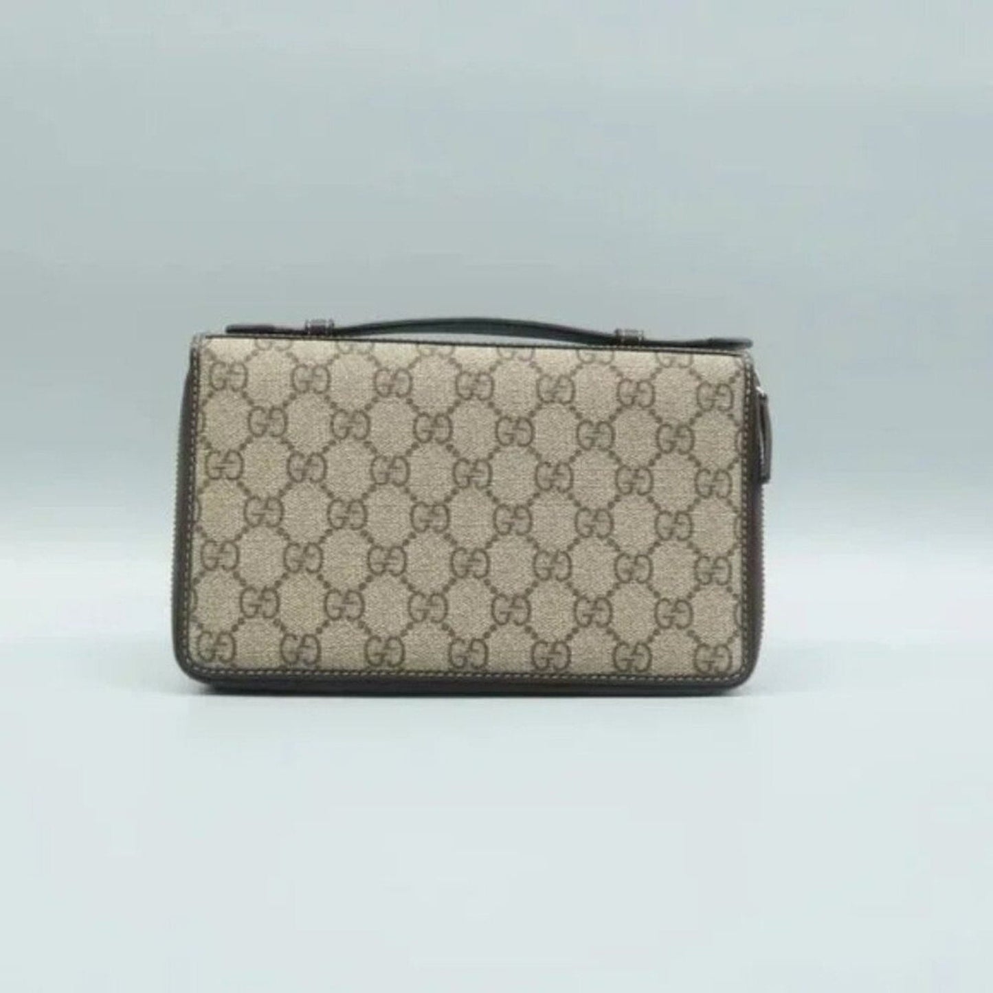 GUCCI Brown GG Canvas Clutch Bag