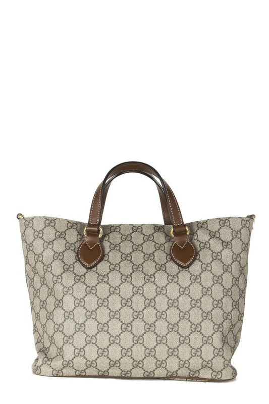 G*G Eden Small Gg Supreme Signature Monogram Tote Brown Shoulder Bag