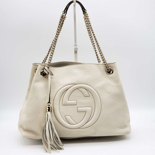 Gucci GG Soho on Chain Medium White Shoulder Bag
