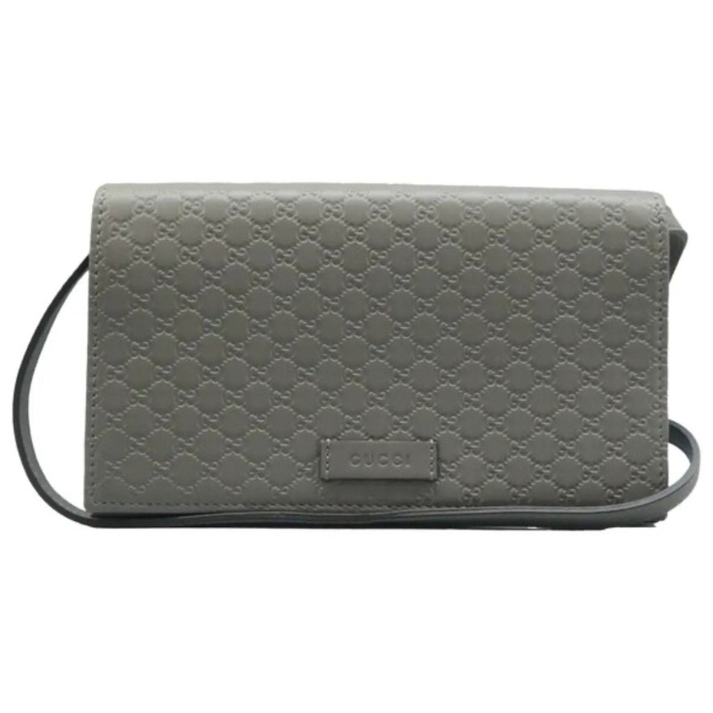 GUCCI Grey Grey Leather Shoulder Bag