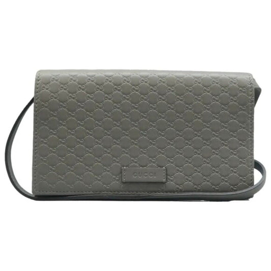 GUCCI Grey Grey Leather Shoulder Bag