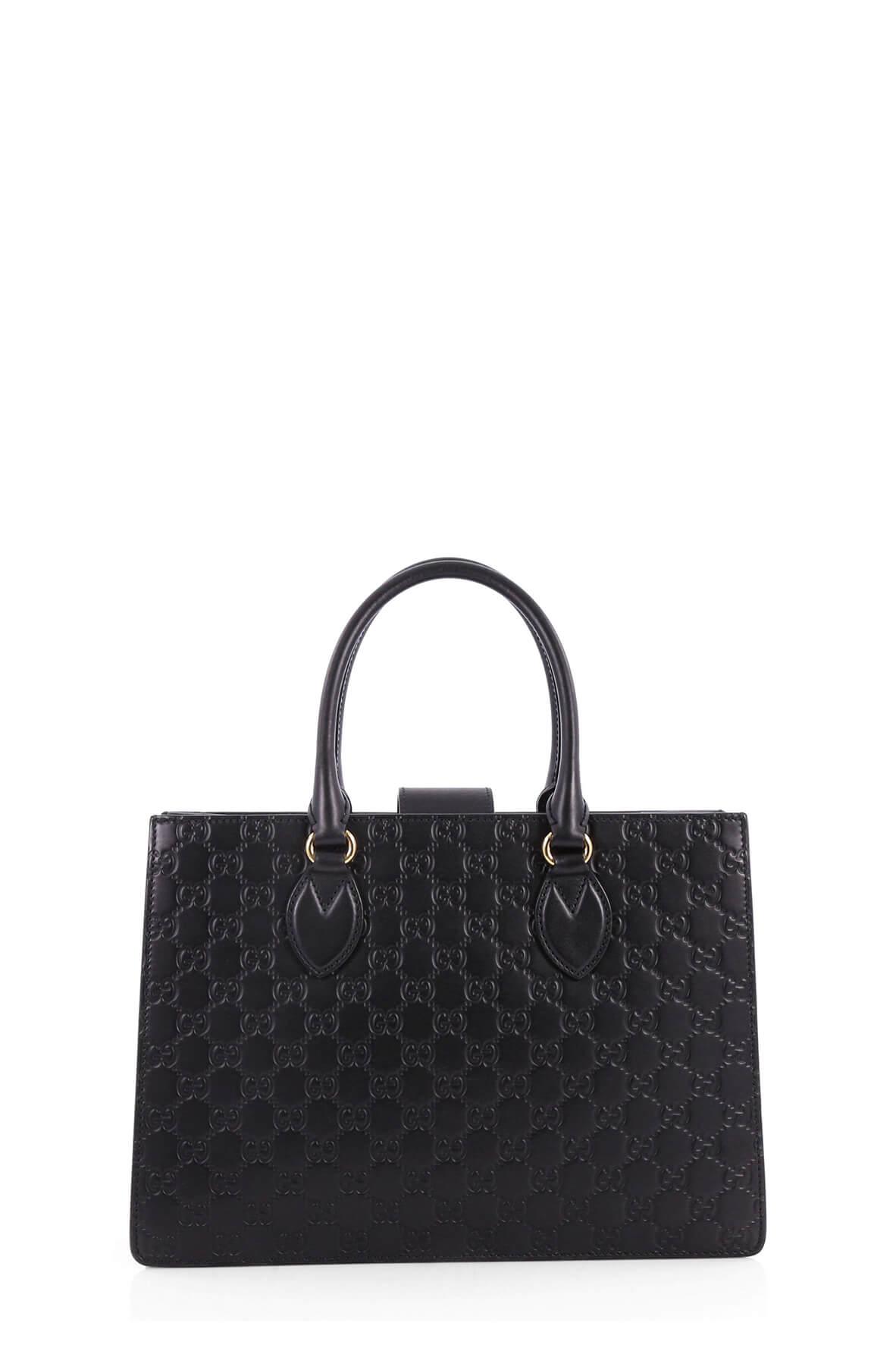 Guccissima Padlock Convertible Tote Black