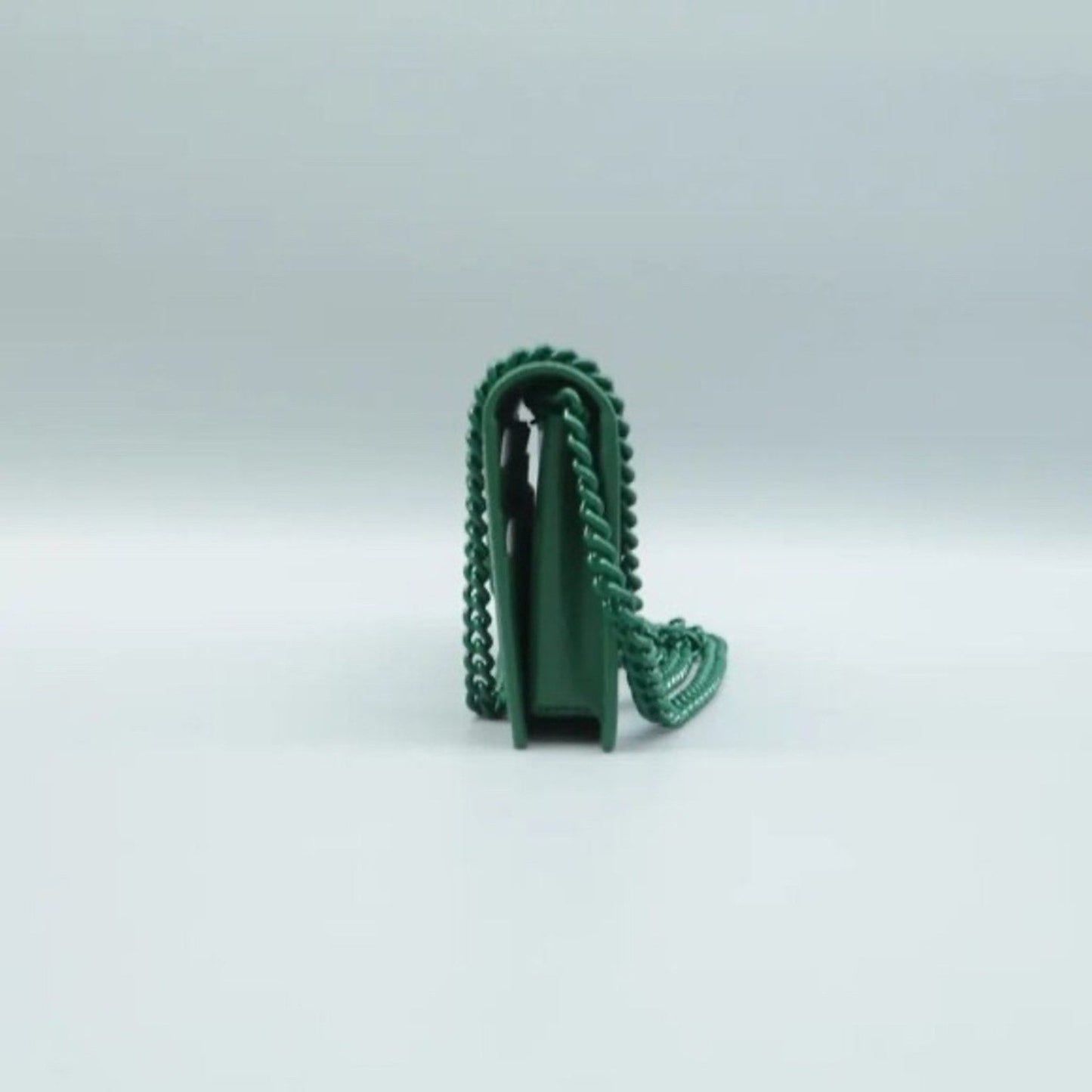 GUCCI Horsebit 1955 Chain Wallet Green Leather Shoulder Bag