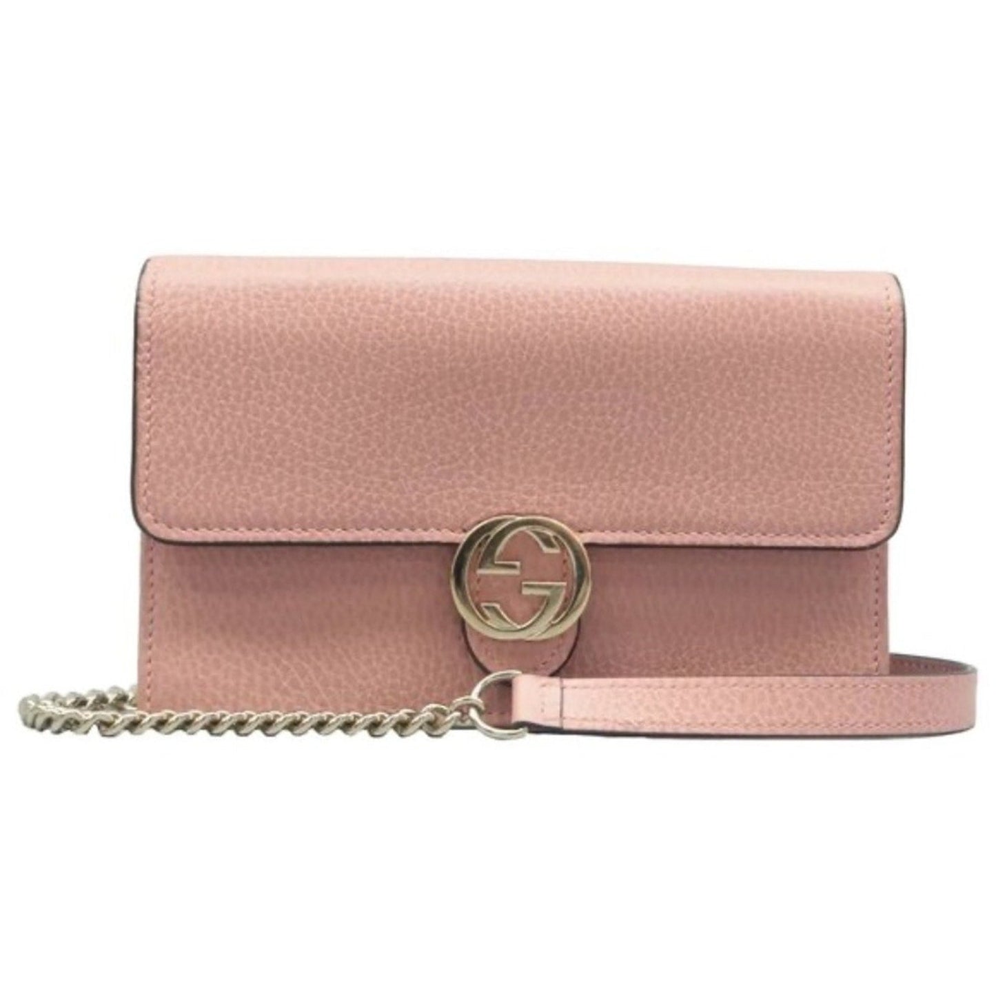 GUCCI Interlocking Pink Leather Shoulder Bag