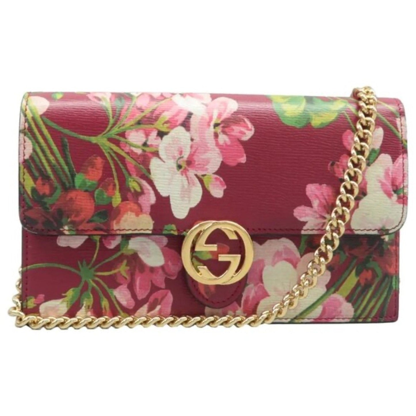 GUCCI Interlocking Red Leather Shoulder Bag