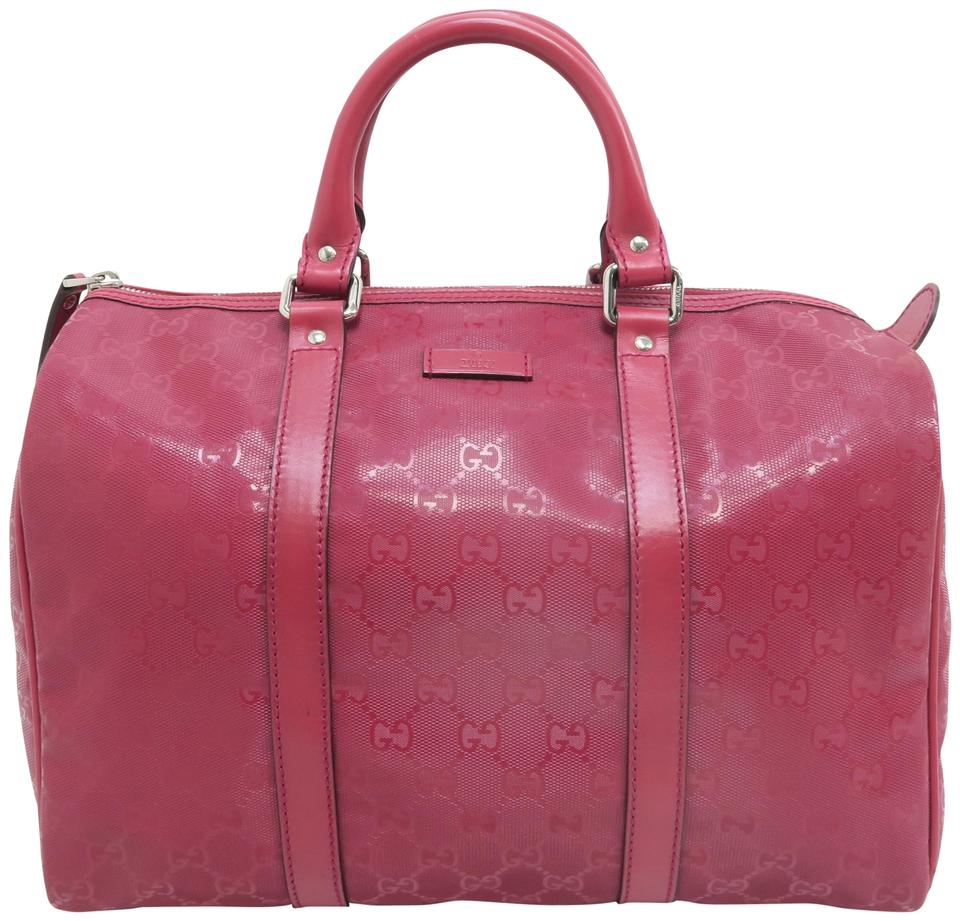 G*G Joy Boston Bag Gg Imprimé Deepred Coated Canvas Tote