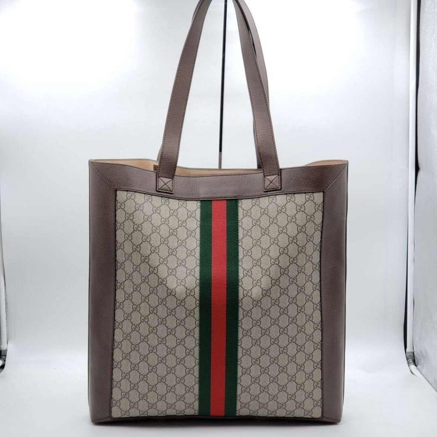 GUCCI Ophidia Brown Canvas Shoulder Bag