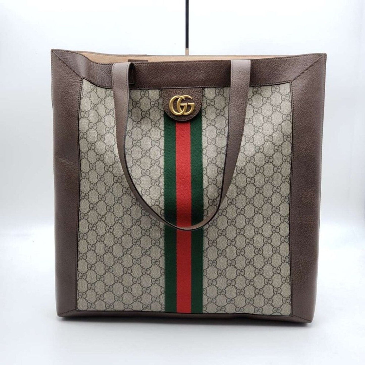 GUCCI Ophidia Brown Canvas Shoulder Bag