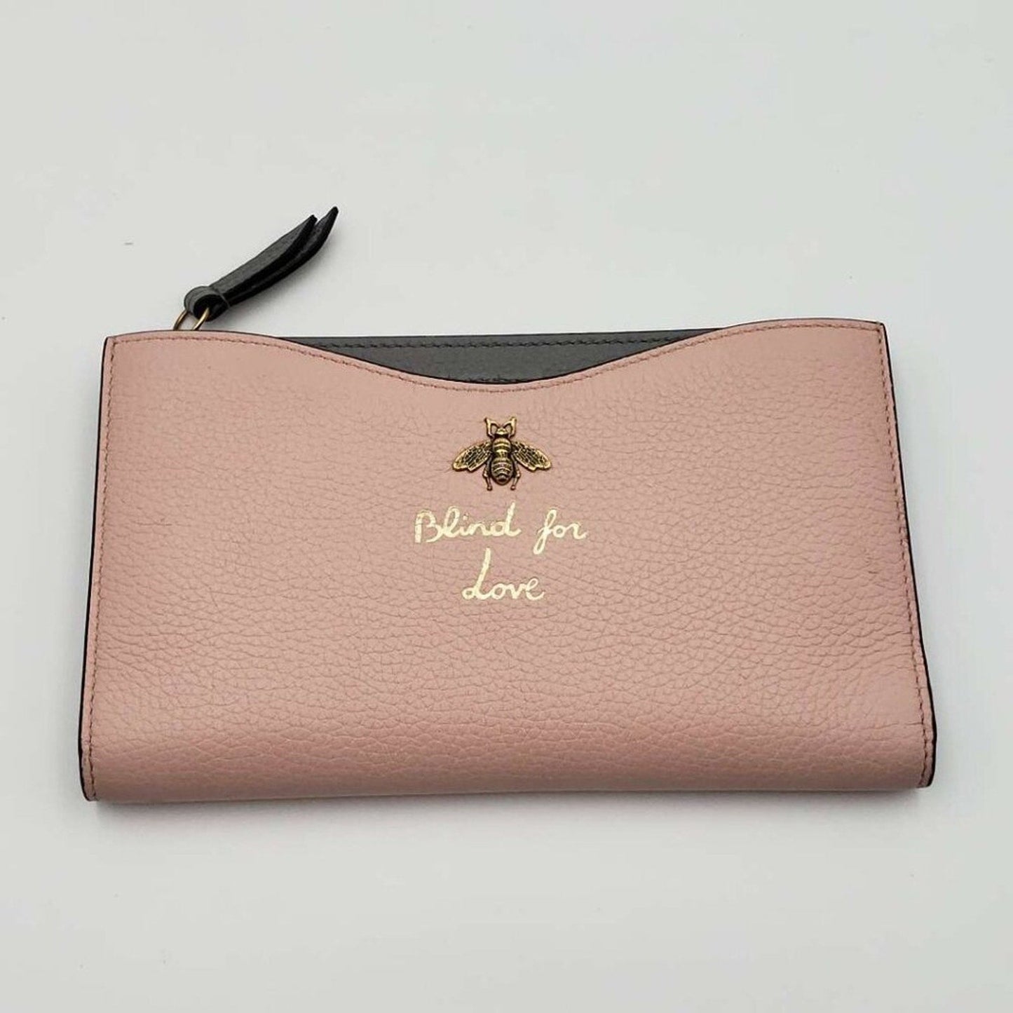 GUCCI Pink&Grey W/P Leather Clutch Bag