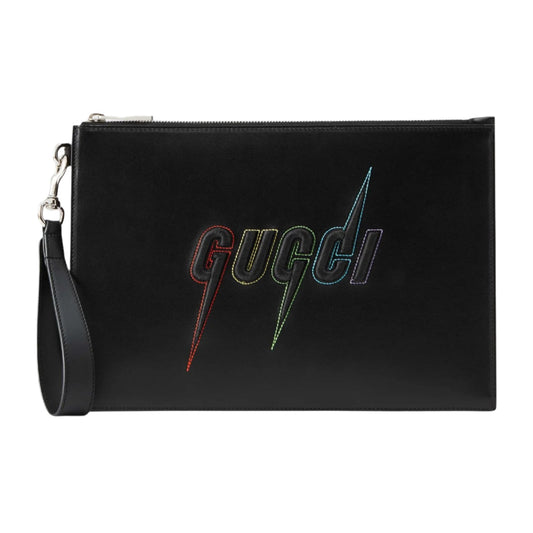 GUCCI Pouch with Gucci Blade Embroidery