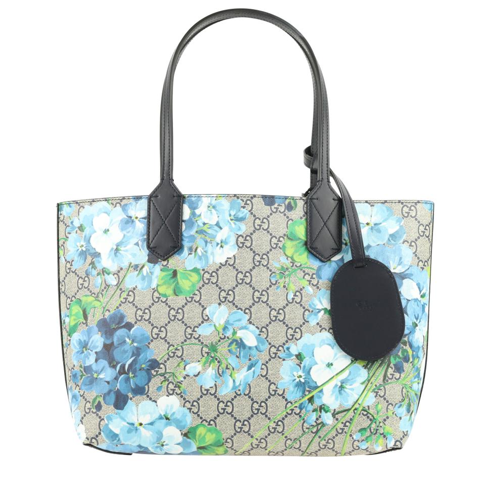 G*G Reversible Bag Blooms Gg Supreme Multicolor Canvas Tote
