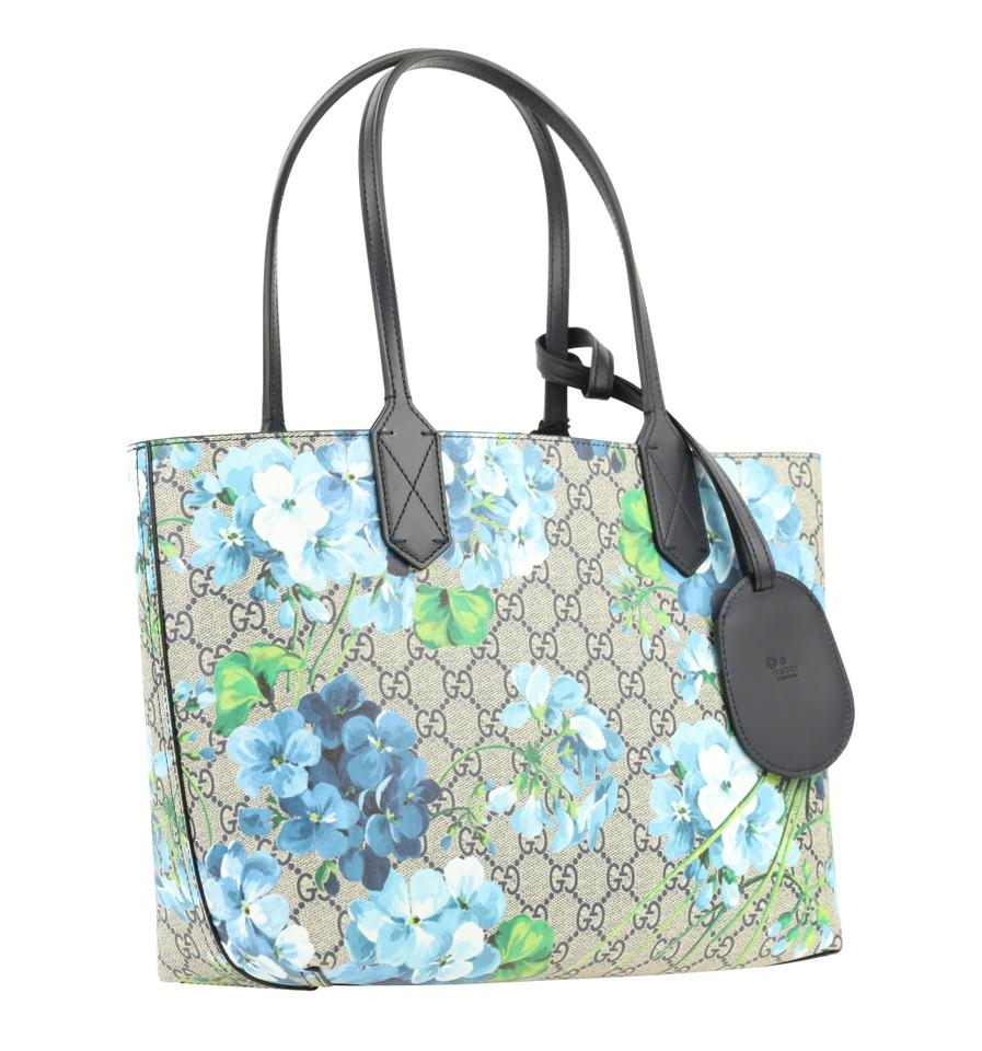 G*G Reversible Bag Blooms Gg Supreme Multicolor Canvas Tote