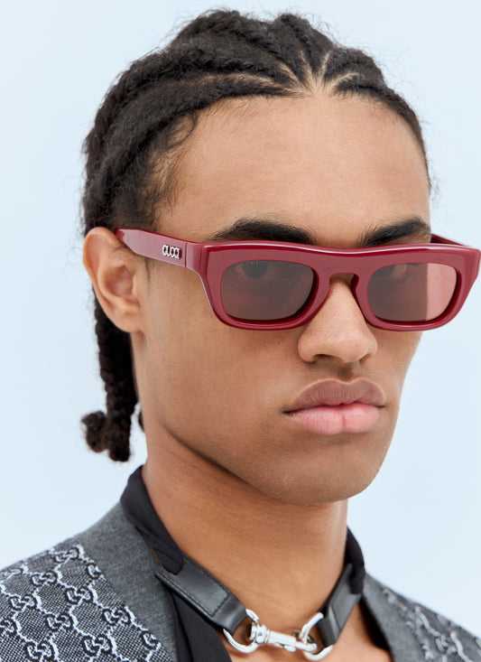 Gucci Men Rectangular Frame Sunglasses