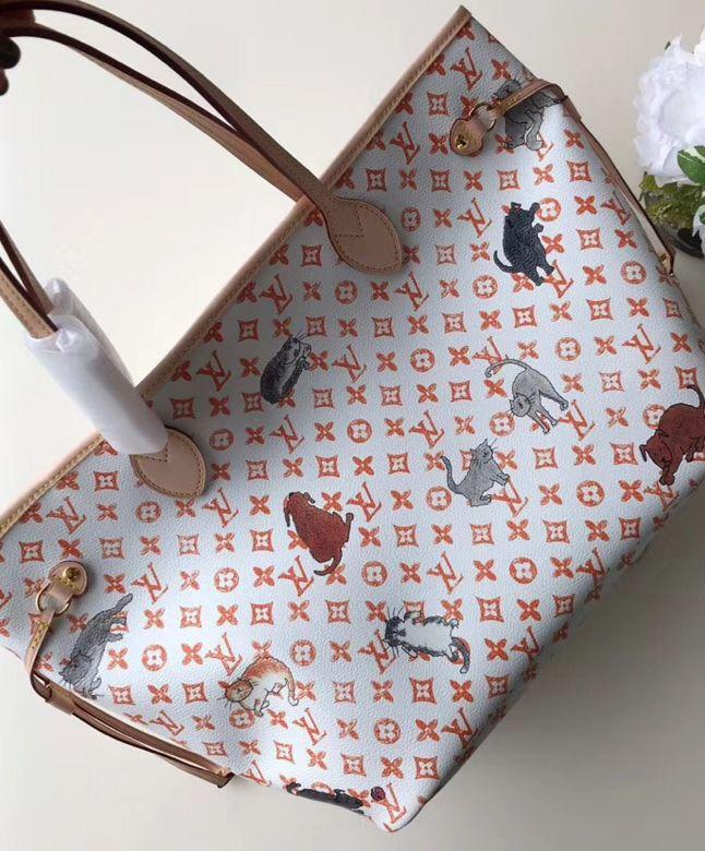Louis Vuitton Neverfull MM Catogram White/Orange