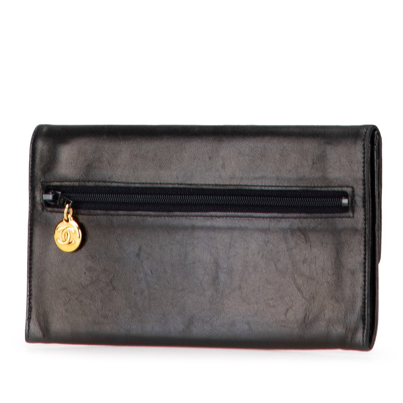 Chanel Coco Mark Calfskin Long Wallet