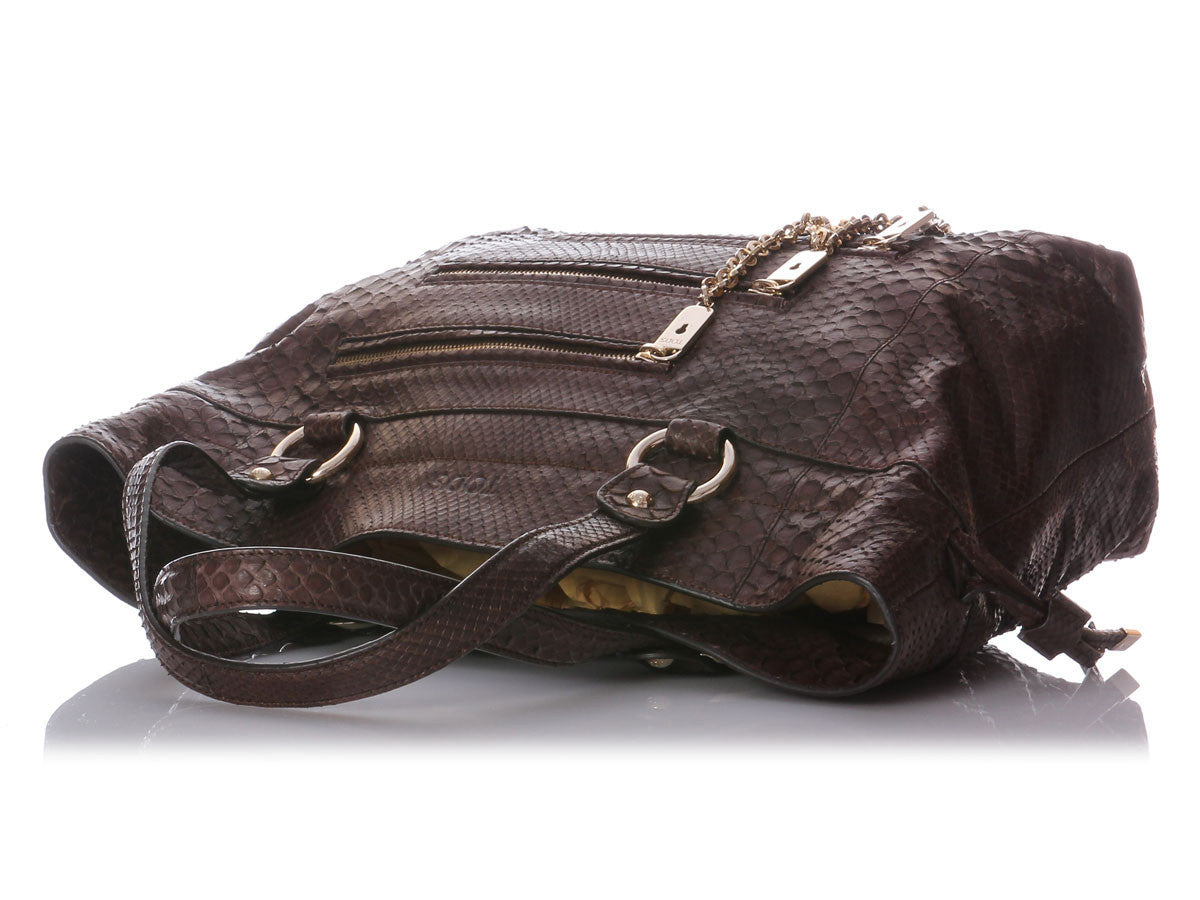 Tod's Brown Snakeskin Tote