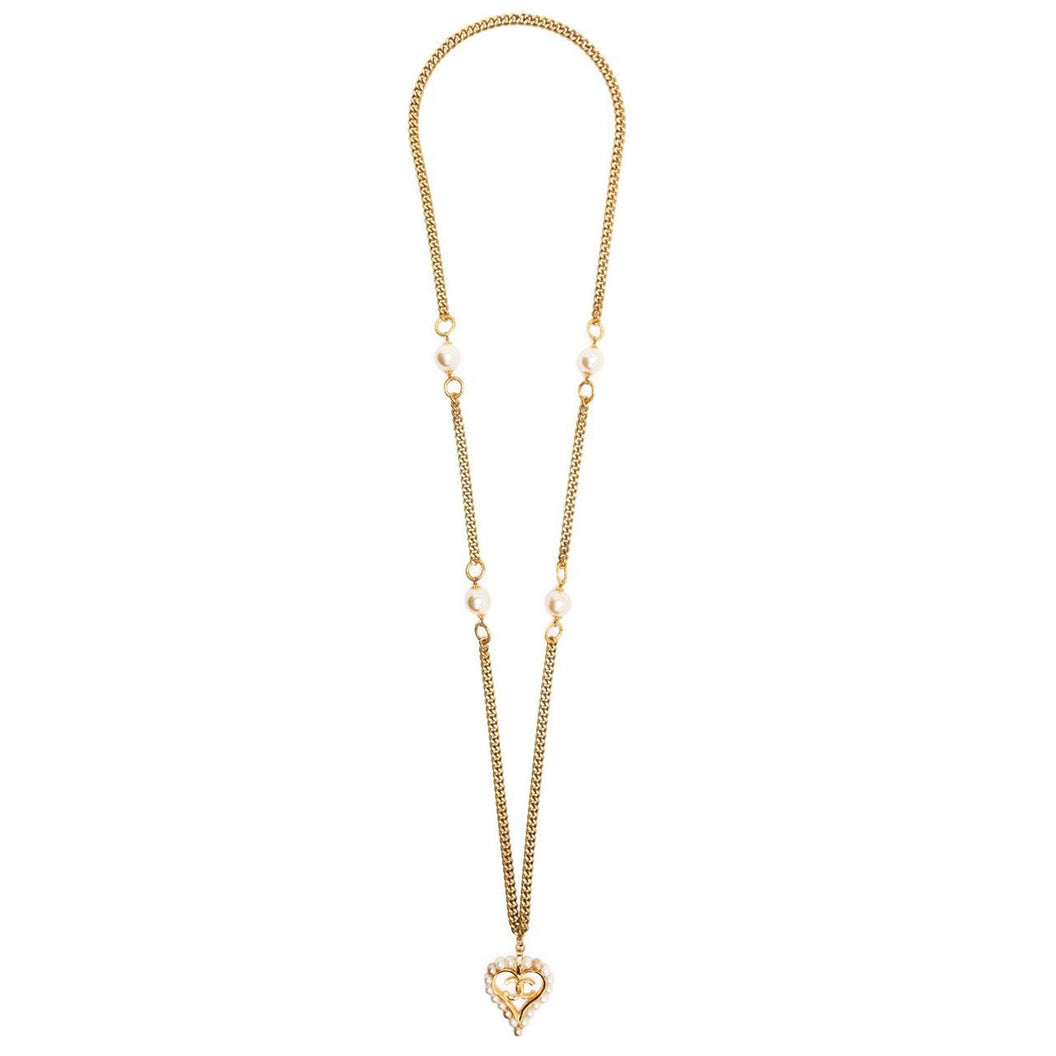 Top Quality Chanel Curb Chain Heart Pendant Necklace