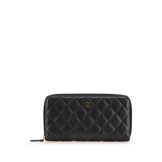 Chanel Coco Mark Matelassé Caviar Skin Long Wallet