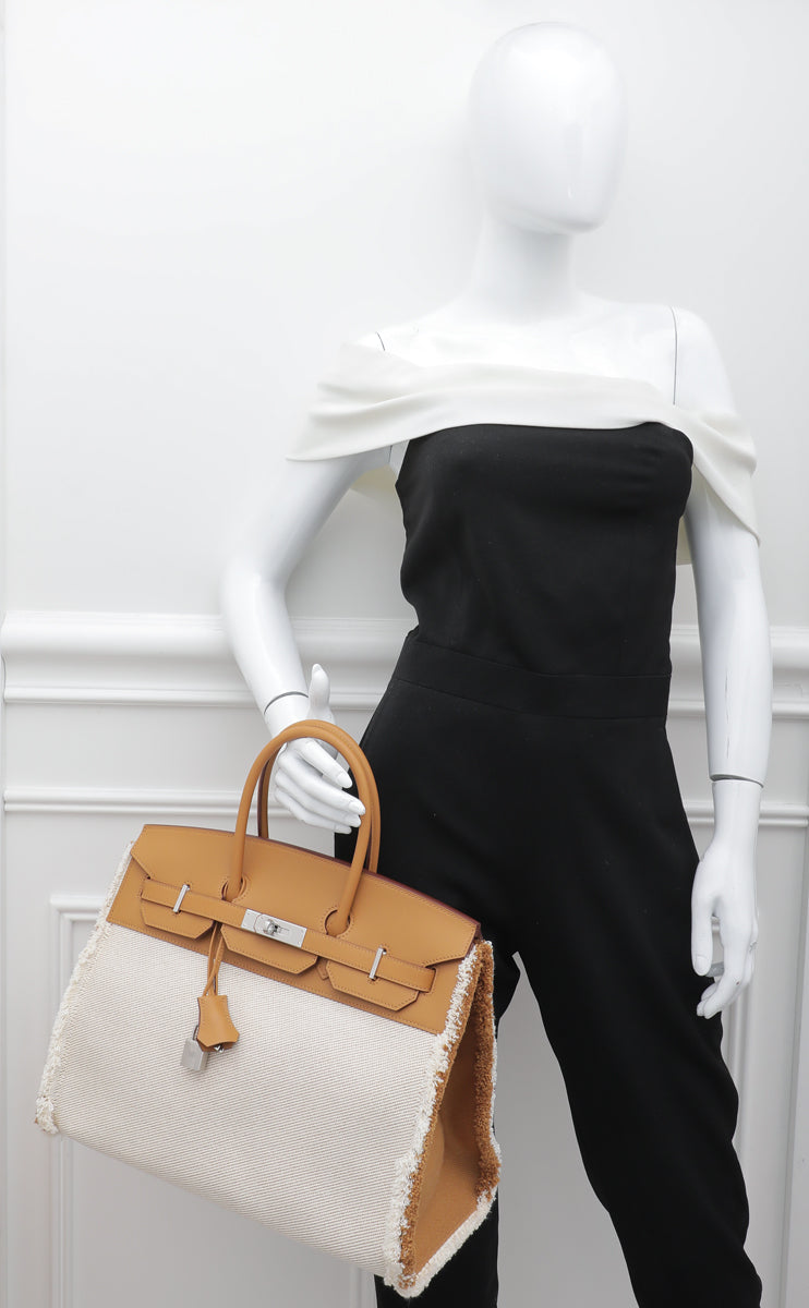 Hermes Sesame Fray Fray Ltd.Ed. Birkin 35 Bag