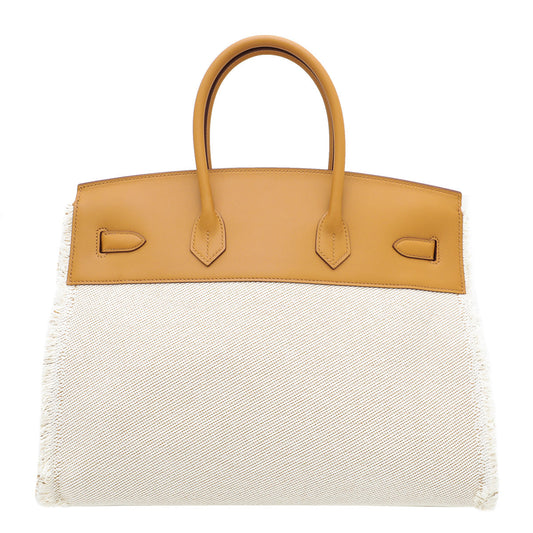 Hermes Sesame Fray Fray Ltd.Ed. Birkin 35 Bag