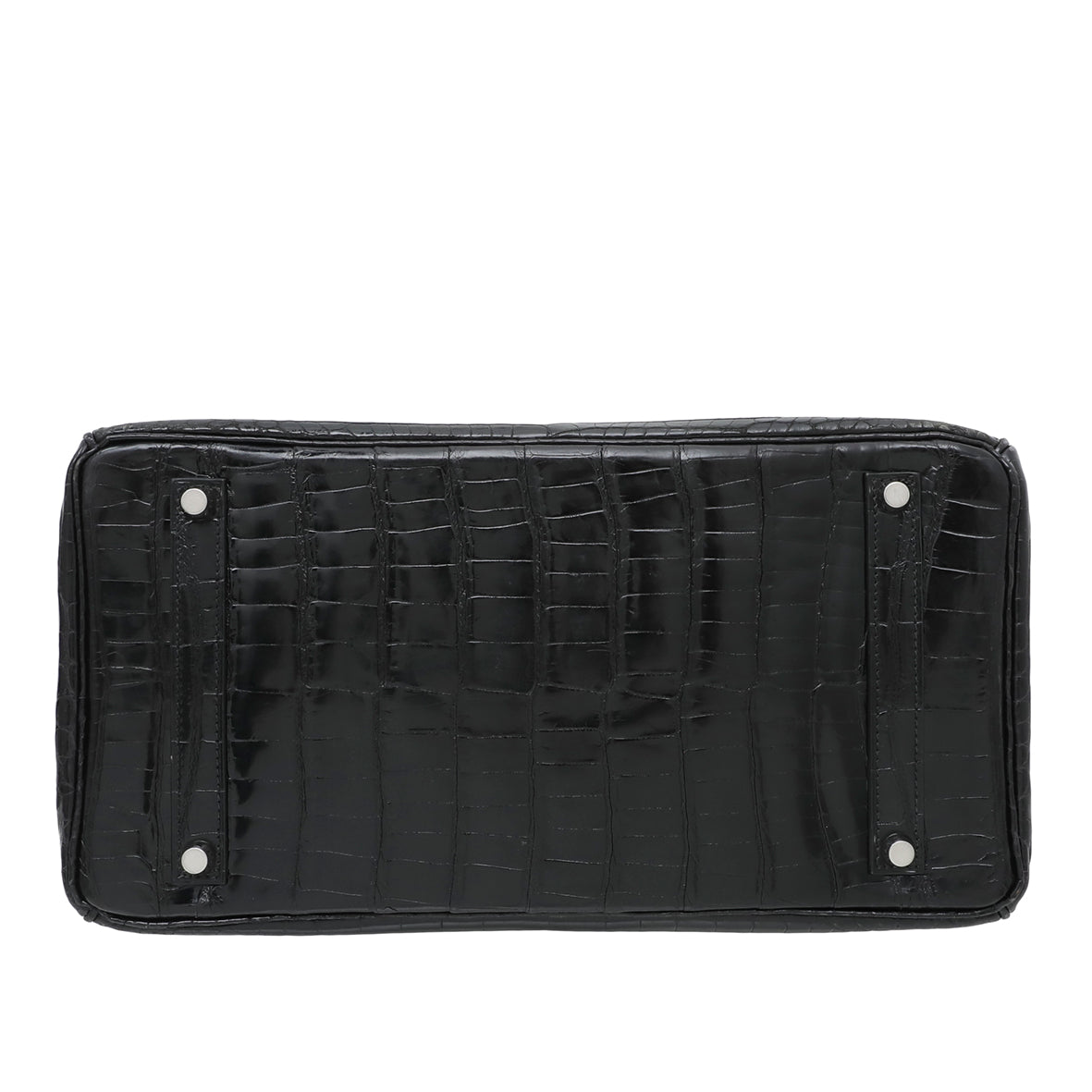 Hermes Noir Crocodile Porosus Birkin 35 Bag