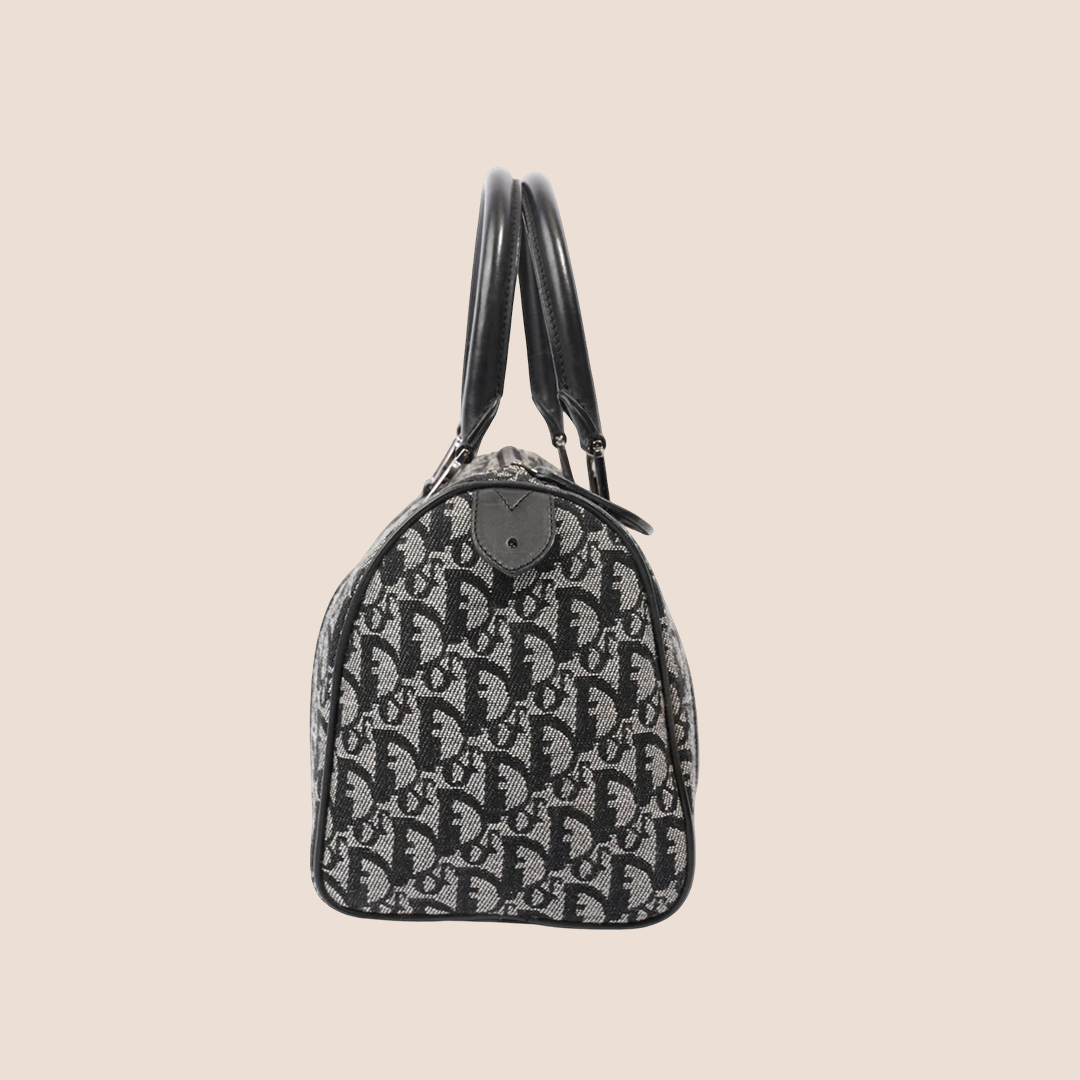CHRISTIAN DIOR NAVY & GREY TROTTER DIORISSIMO BOSTON BAG