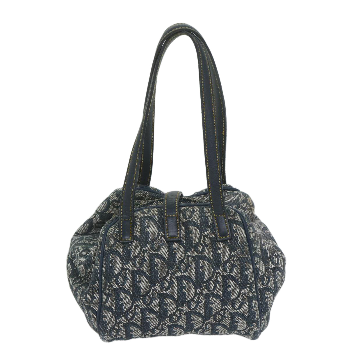 CHRISTIAN DIOR Trotter Canvas Hand Bag Navy Auth hk937