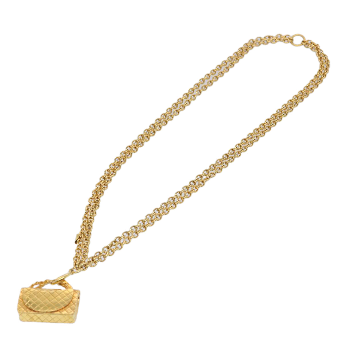 Top Quality Chanel Necklace Gold Tone CC Auth hk964