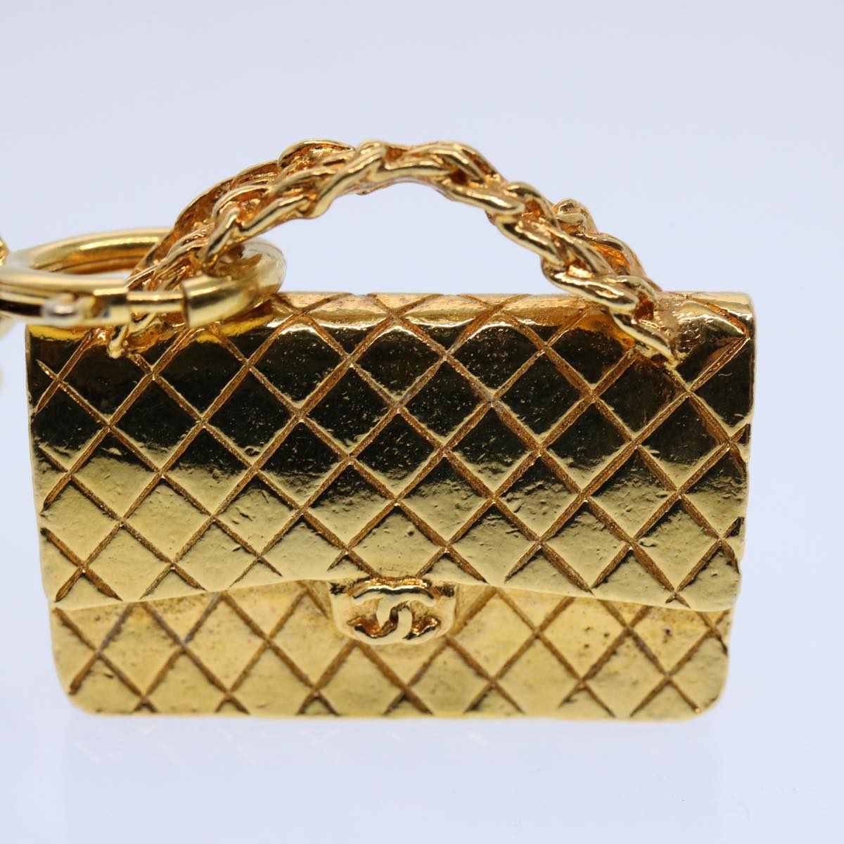 Top Quality Chanel Necklace Gold Tone CC Auth hk964