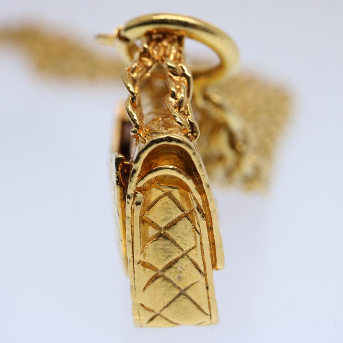 Top Quality Chanel Necklace Gold Tone CC Auth hk964