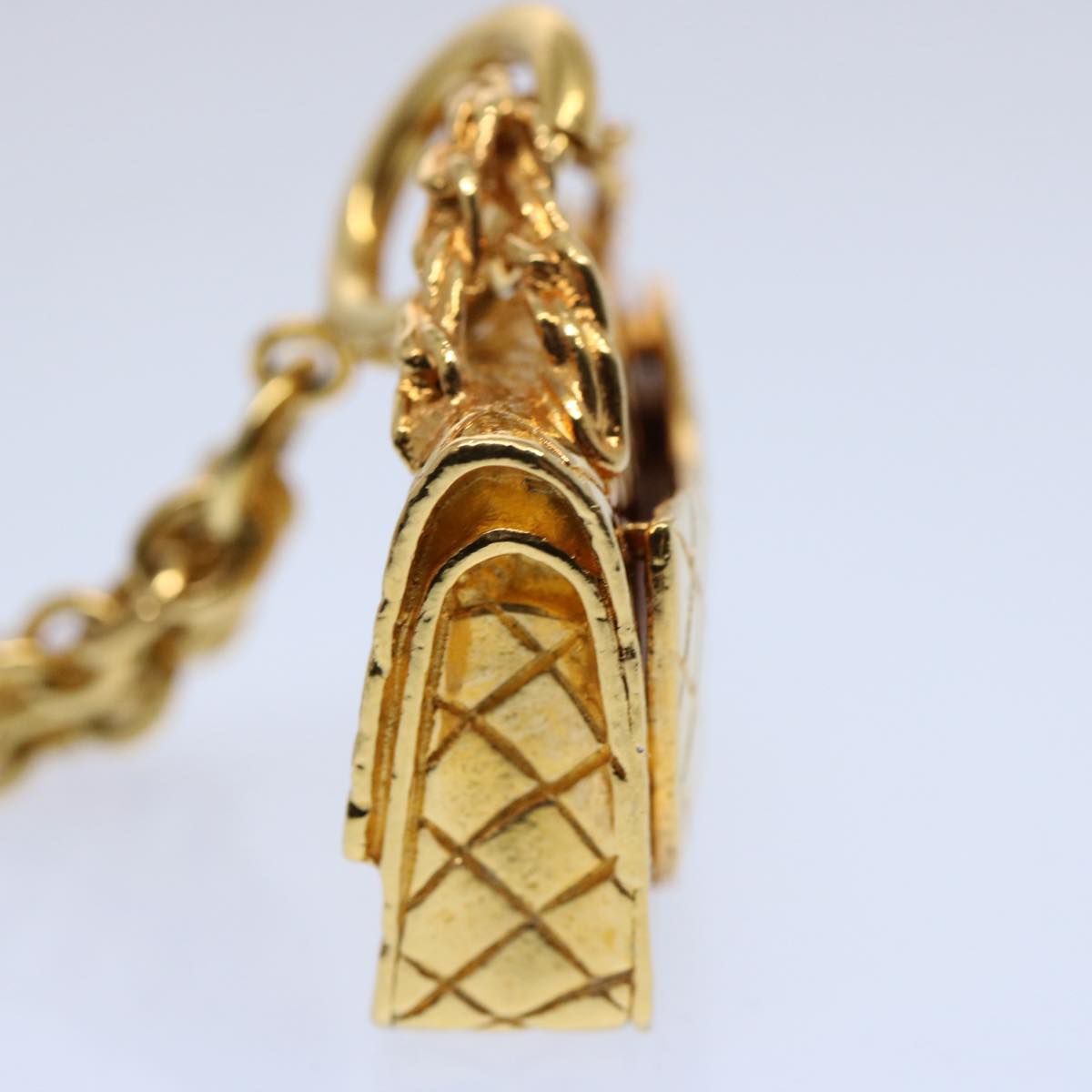 CHANEL Necklace Gold Tone CC Auth hk964