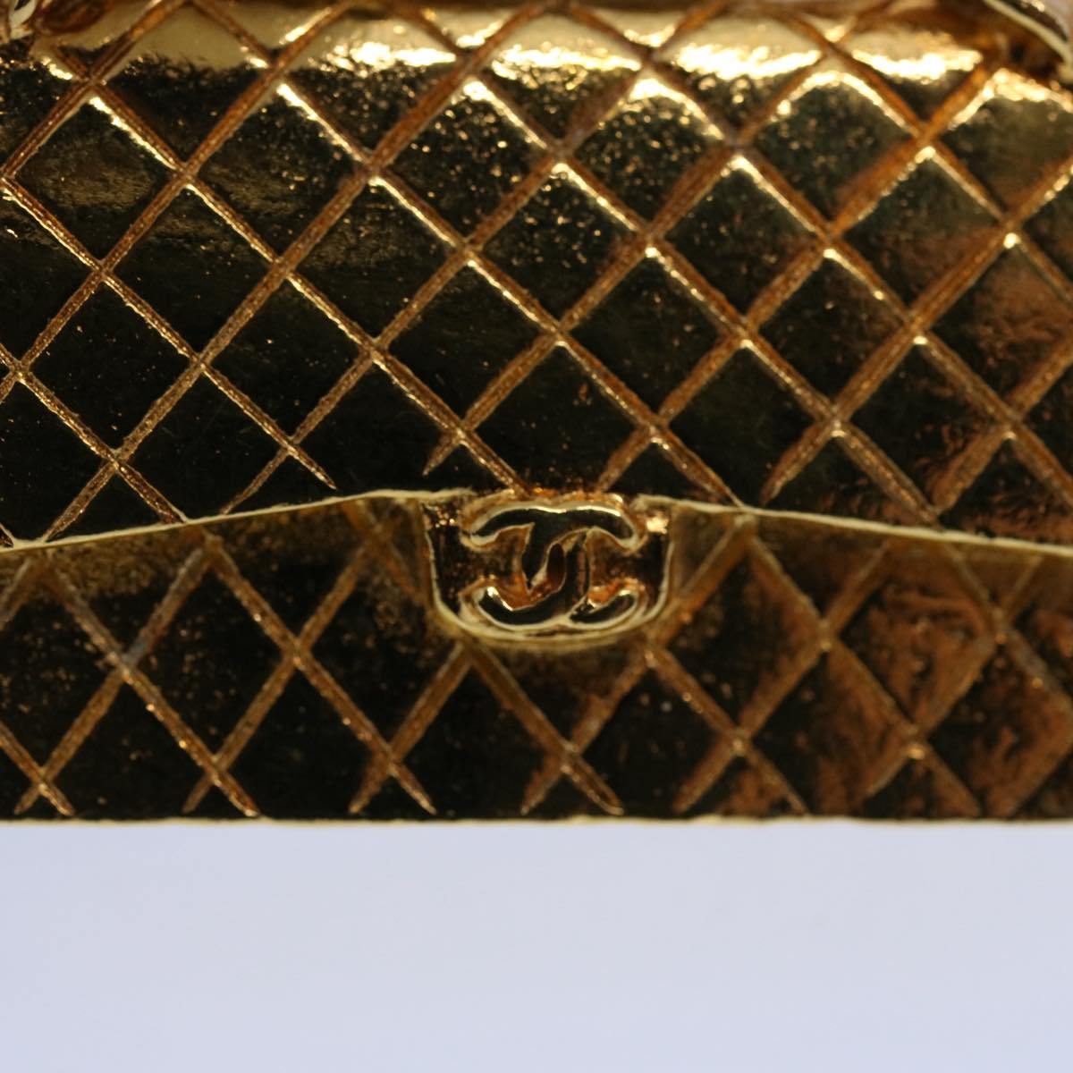 CHANEL Necklace Gold Tone CC Auth hk964