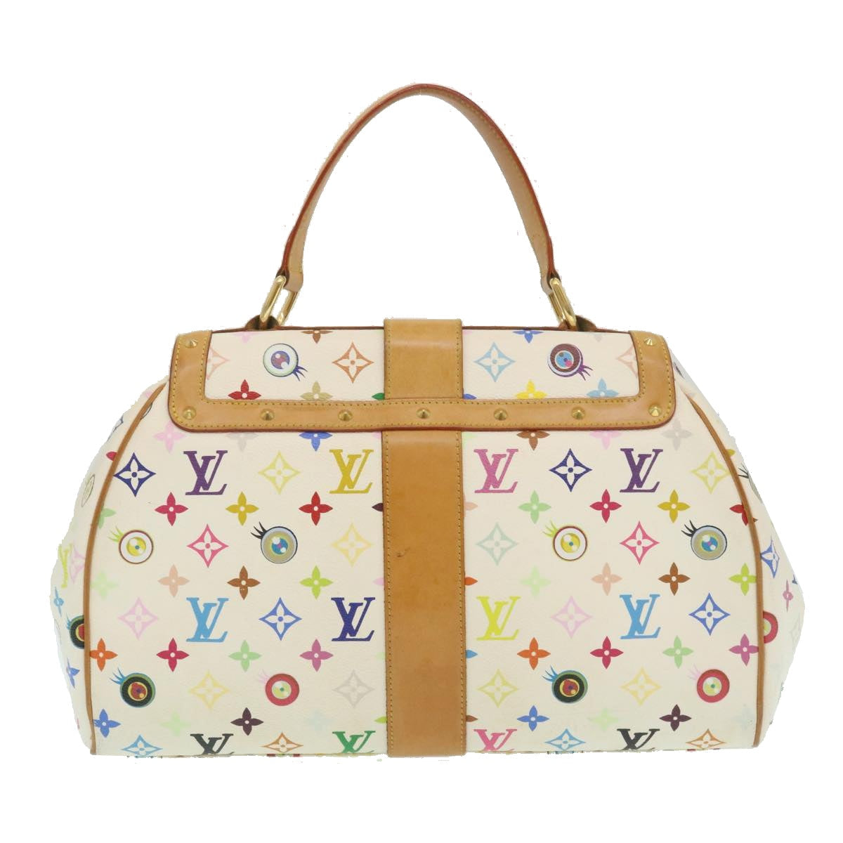 LOUIS VUITTON Monogram Multicolor Sac Retro GM Hand Bag White M92053 Auth hs958A