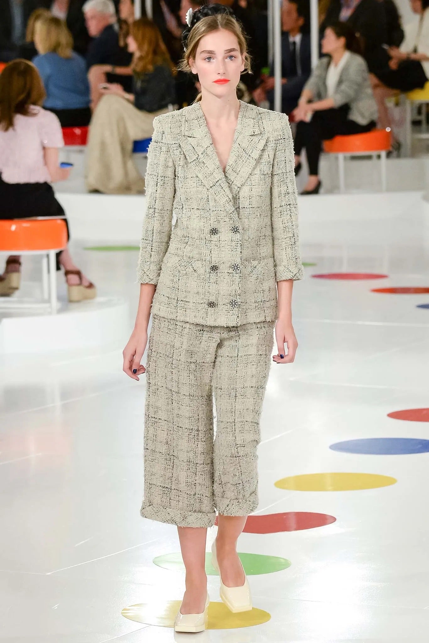 CHANEL 2016 Tweed Two Piece Ivory Blue