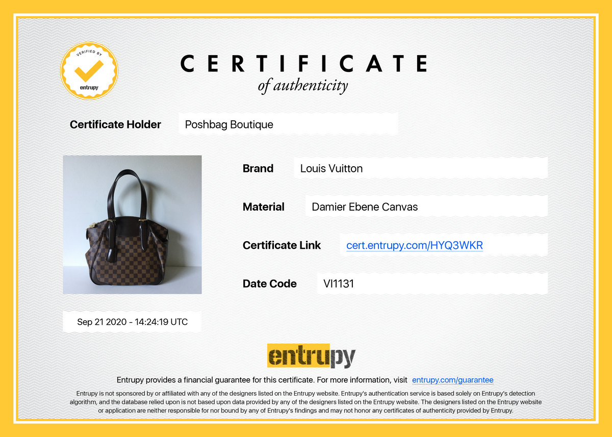 LOUIS VUITTON Verona MM Damier Ebene Canvas Bag