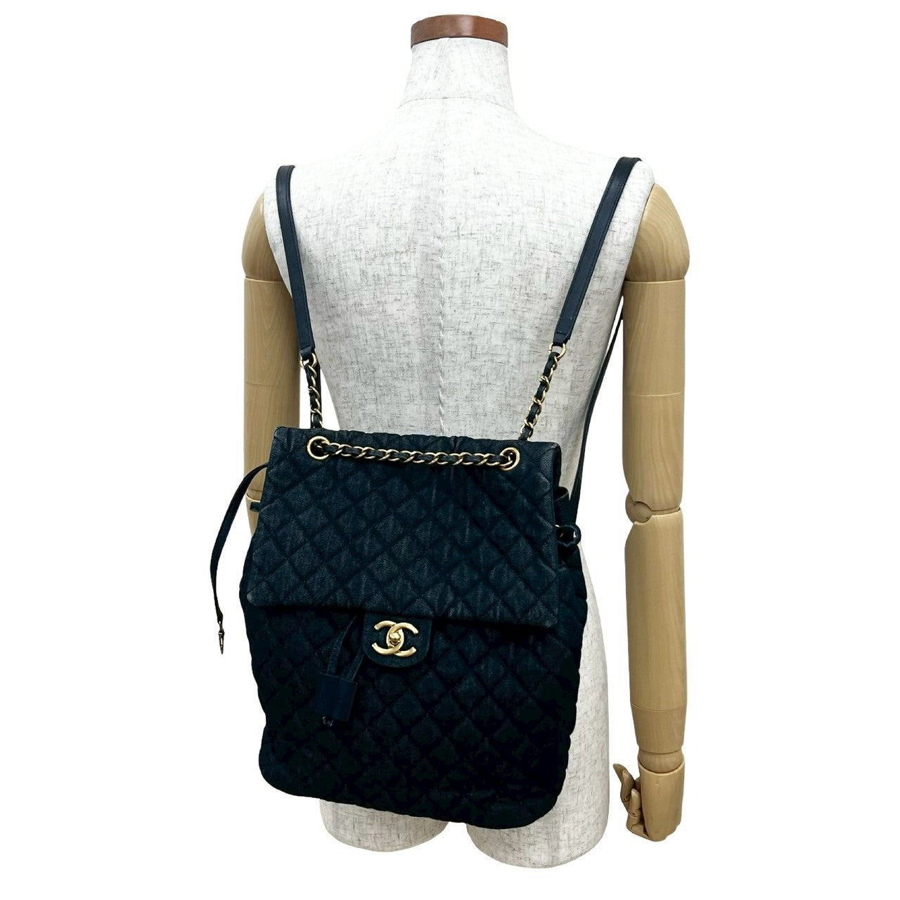 Chanel Matelassé Denim Leather Backpack