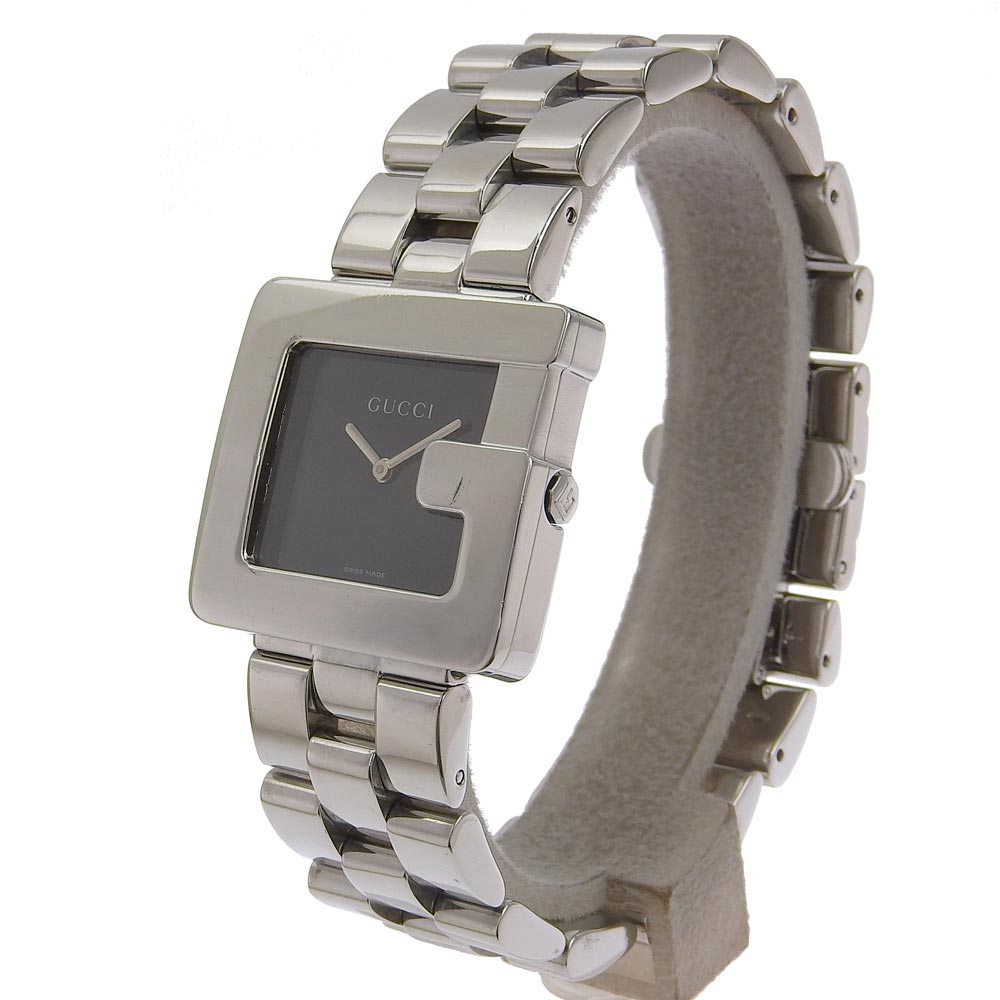 GUCCI Watches Quartz 4600L Stainless Steel Silver black dial Women Used