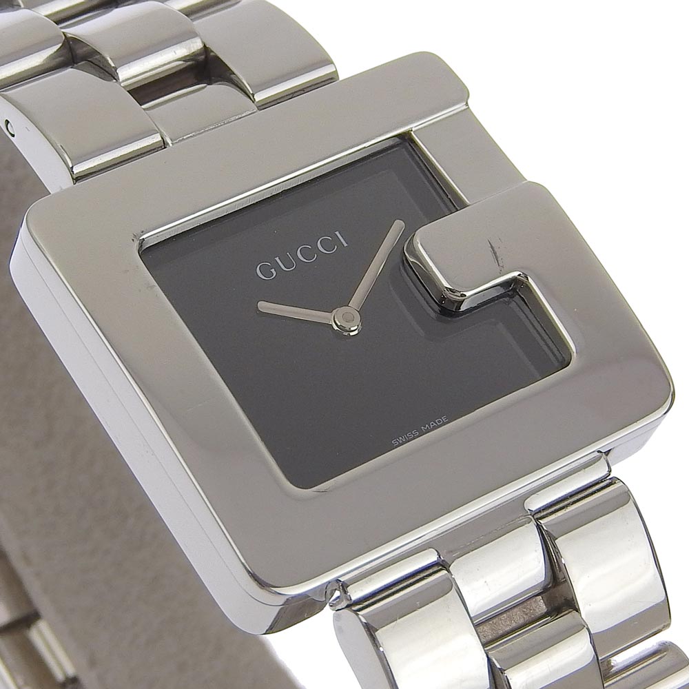 GUCCI Watches Quartz 4600L Stainless Steel Silver black dial Women Used