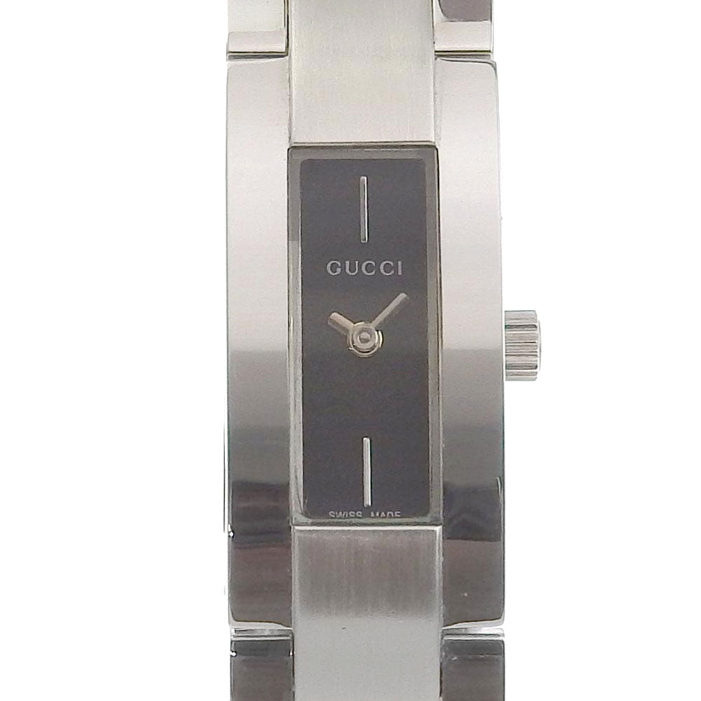 GUCCI Watches Quartz 3600M Stainless Steel Silver G logo black dial Women Used