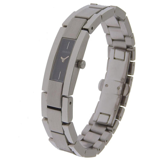 GUCCI Watches Quartz 3600M Stainless Steel Silver G logo black dial Women Used