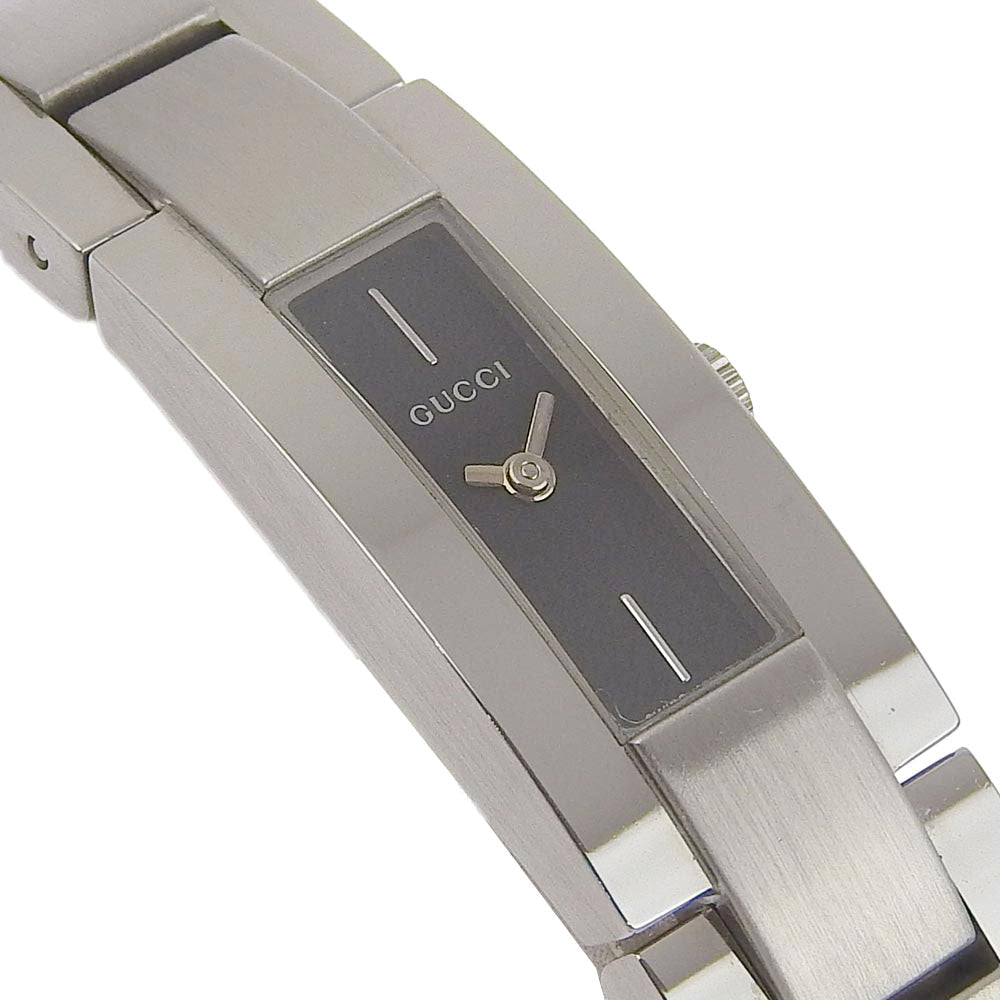 GUCCI Watches Quartz 3600M Stainless Steel Silver G logo black dial Women Used