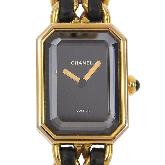 CHANEL Watches Quartz H0001 Plated Gold , Leather black Premiere L black dial Women Used