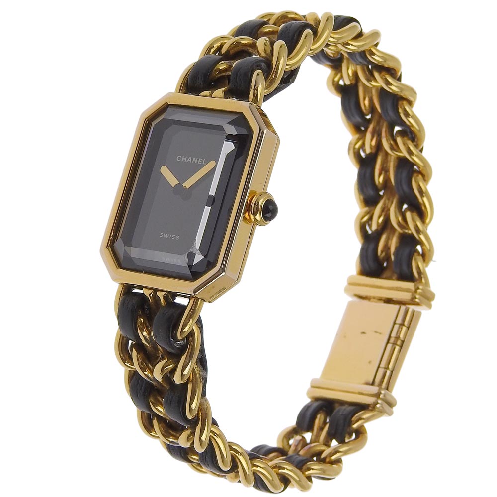 CHANEL Watches Quartz H0001 Plated Gold , Leather black Premiere L black dial Women Used