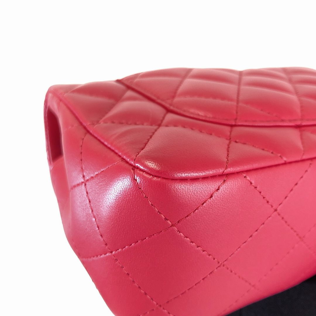 Mini Rectangle Lambskin Red GHW