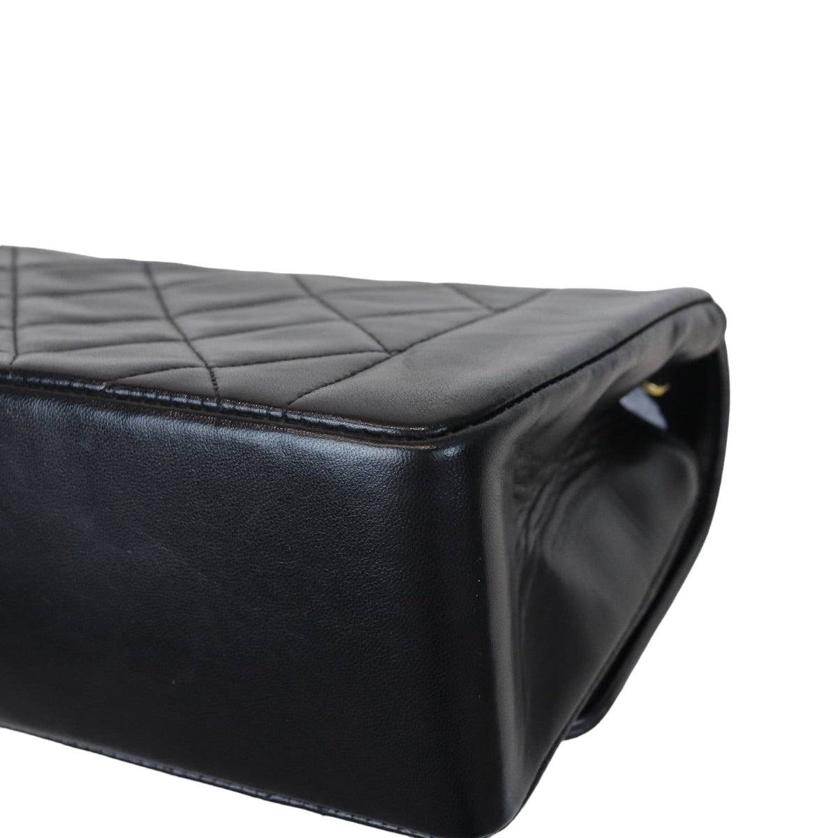 Small Classic Diana flap Black Lambskin GHW