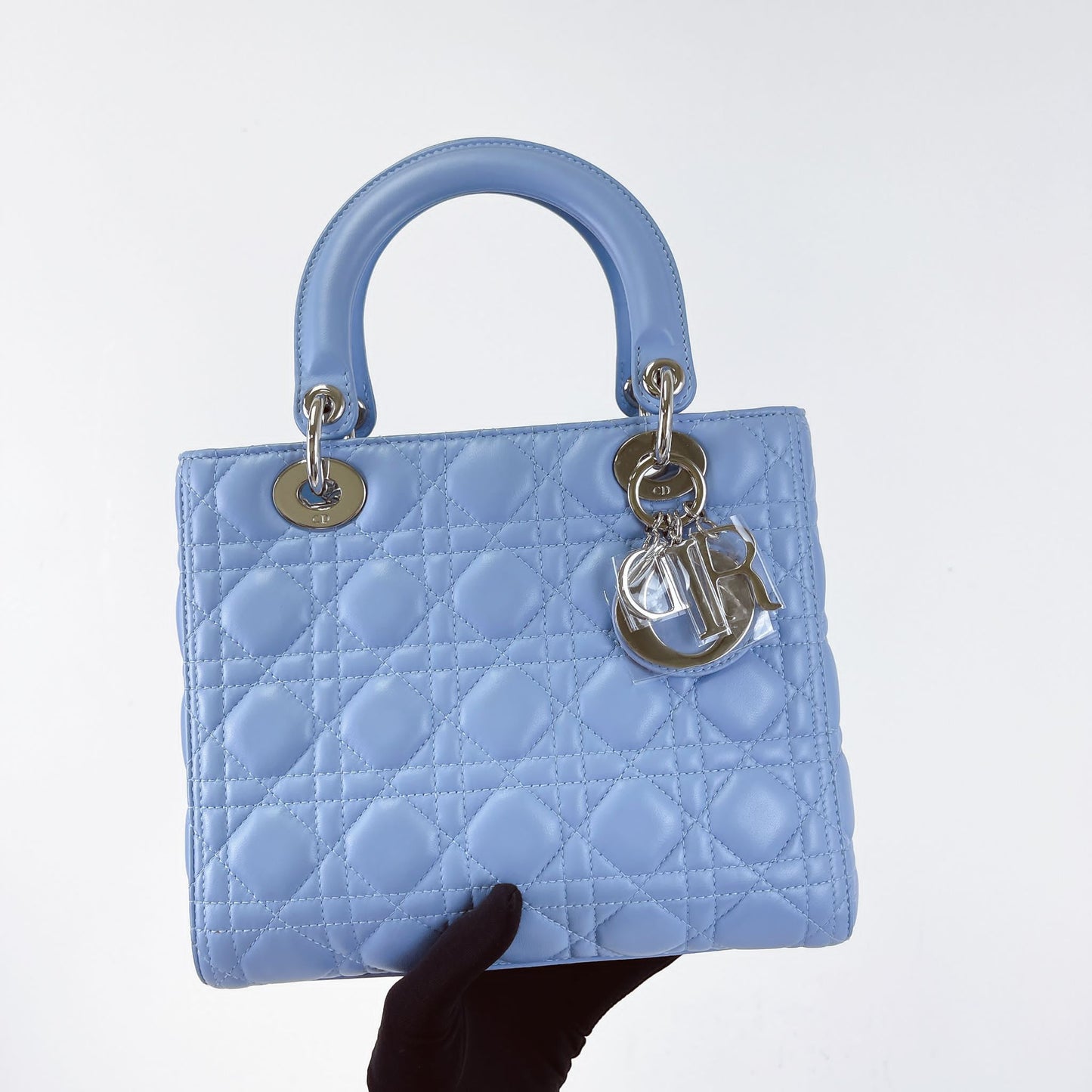Lady Dior Lambskin Medium Blue SHW