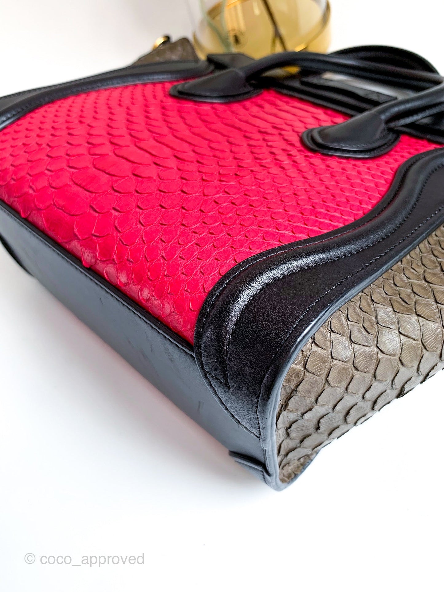 Celine Tri Color Python and Leather Nano Luggage Tote
