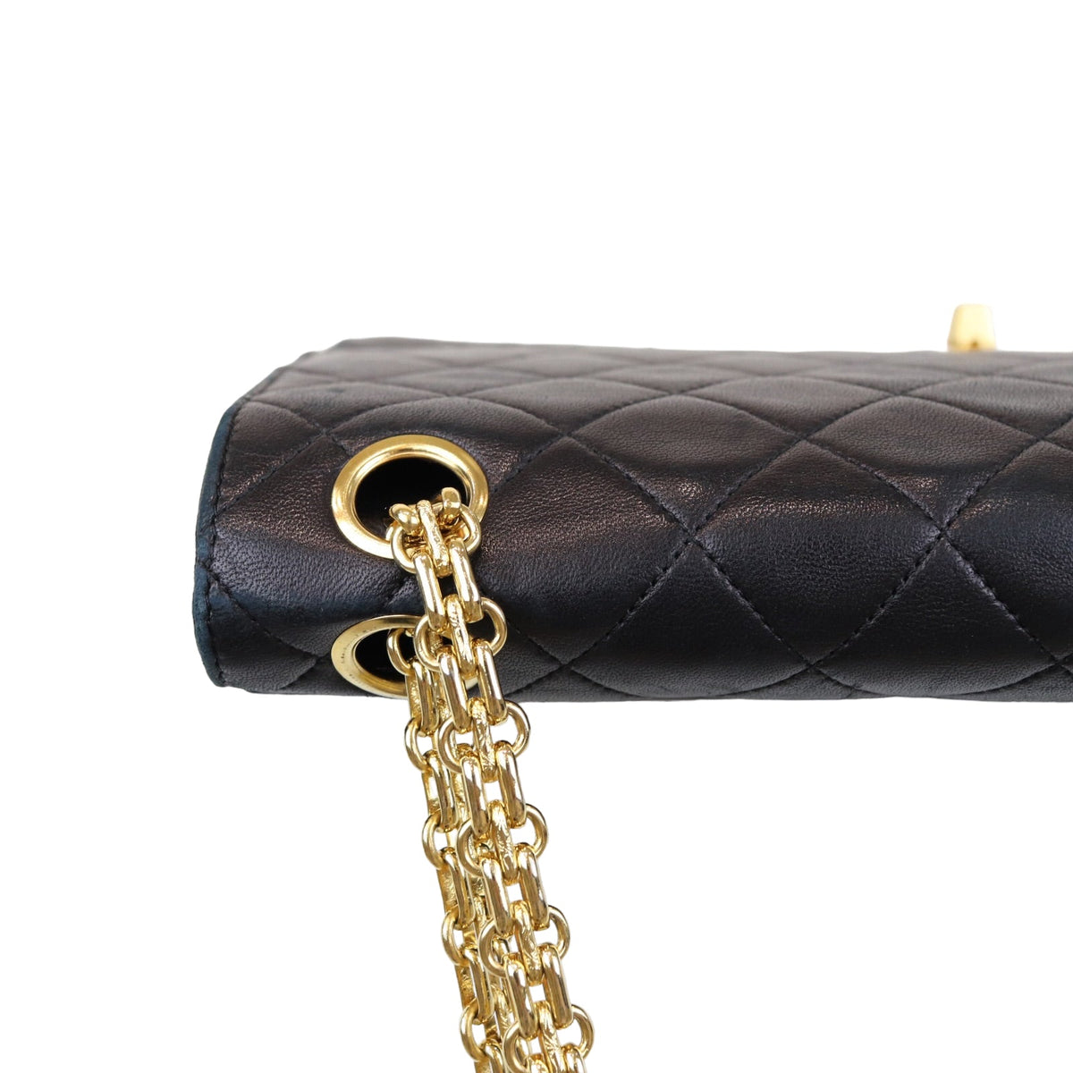 Mademoiselle Vintage Double Flap Medium Black GHW