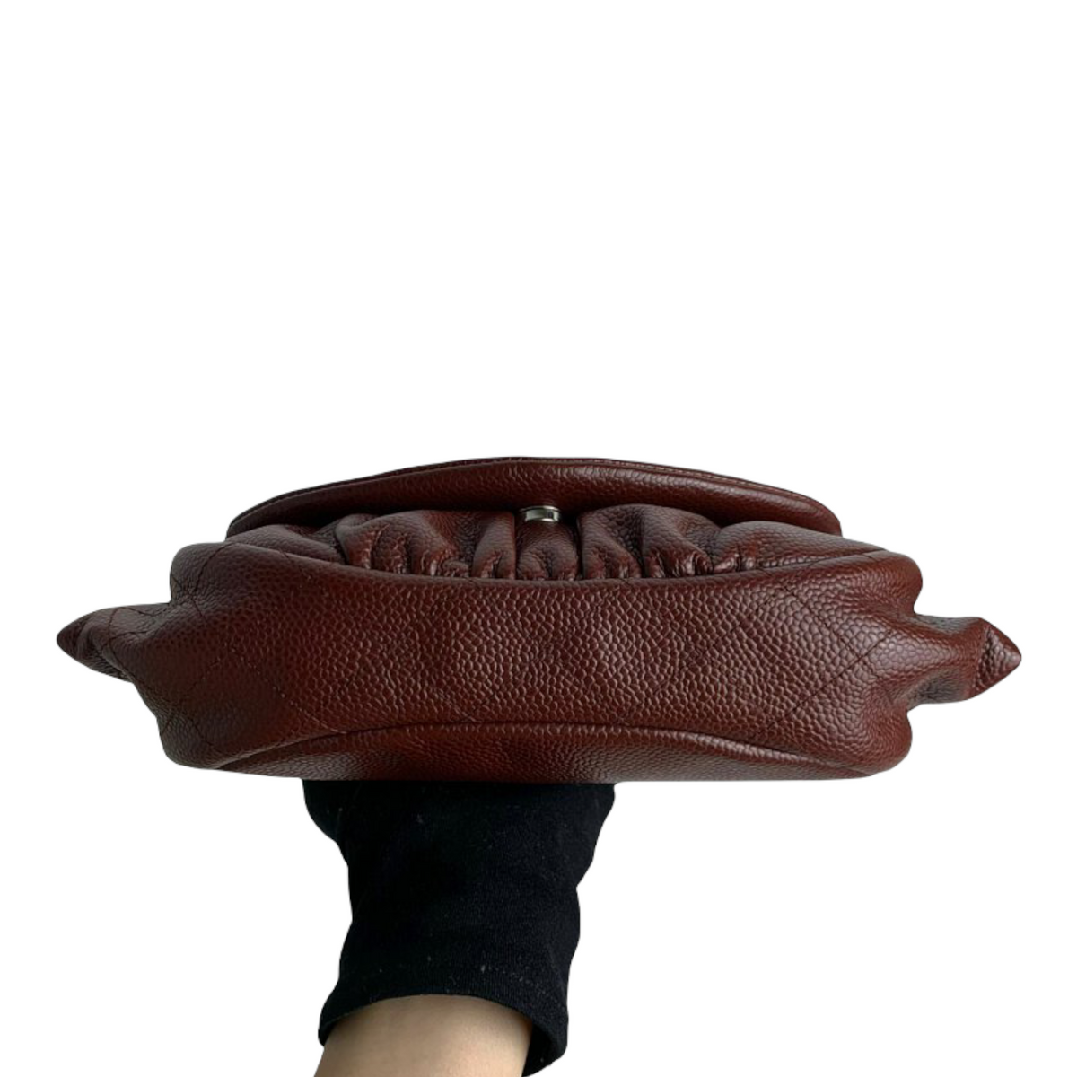 Half Moon Flap Caviar Burgundy SHW