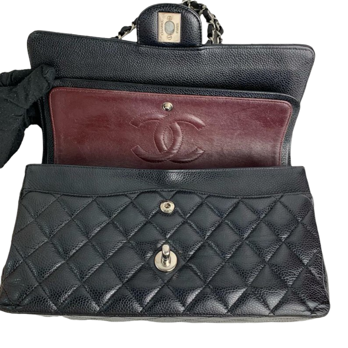 Classic Flap Caviar Medium Black SHW